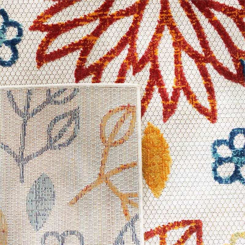 Pemberly Row Contemporary Polypropylene 9' x 12' Rug in Cream and Navy