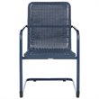 Pemberly Row Aluminum Stackable Patio Chair in Navy (Set of 2)