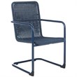 Pemberly Row Aluminum Stackable Patio Chair in Navy (Set of 2)