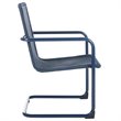 Pemberly Row Aluminum Stackable Patio Chair in Navy (Set of 2)