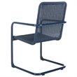 Pemberly Row Aluminum Stackable Patio Chair in Navy (Set of 2)