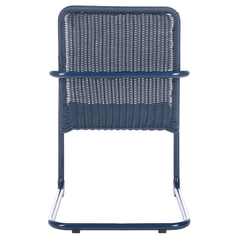 Pemberly Row Aluminum Stackable Patio Chair in Navy (Set of 2)
