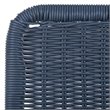 Pemberly Row Aluminum Stackable Patio Chair in Navy (Set of 2)