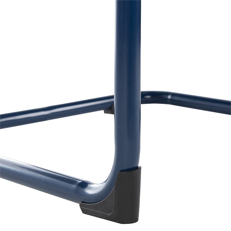 Pemberly Row Aluminum Stackable Patio Chair in Navy (Set of 2)