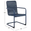 Pemberly Row Aluminum Stackable Patio Chair in Navy (Set of 2)