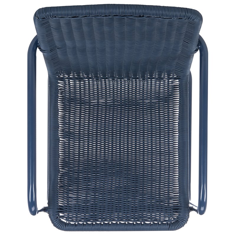 Pemberly Row Aluminum Stackable Patio Chair in Navy (Set of 2)