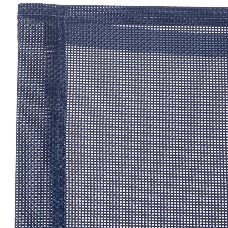 Pemberly Row Aluminum Stackable Patio Chair in Navy and White (Set of 2)