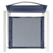 Pemberly Row Aluminum Stackable Patio Chair in Navy and White (Set of 2)