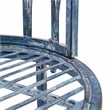 Pemberly Row Traditional Powder Coated Kissing Iron Bench in Blue