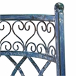 Pemberly Row Traditional Powder Coated Kissing Iron Bench in Blue