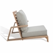 Pemberly Row Wood and Fabric Patio Chair in Brown / Light Gray