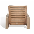 Pemberly Row Wood and Fabric Patio Chair in Brown / Light Gray