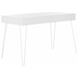 Pemberly Row Contemporary Wood and Iron Desk in White Finish