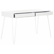 Pemberly Row Contemporary Wood and Iron Desk in White Finish