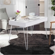 Pemberly Row Contemporary Wood and Iron Desk in White Finish