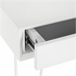 Pemberly Row Contemporary Wood and Iron Desk in White Finish