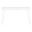 Pemberly Row Contemporary Wood and Iron Desk in White Finish
