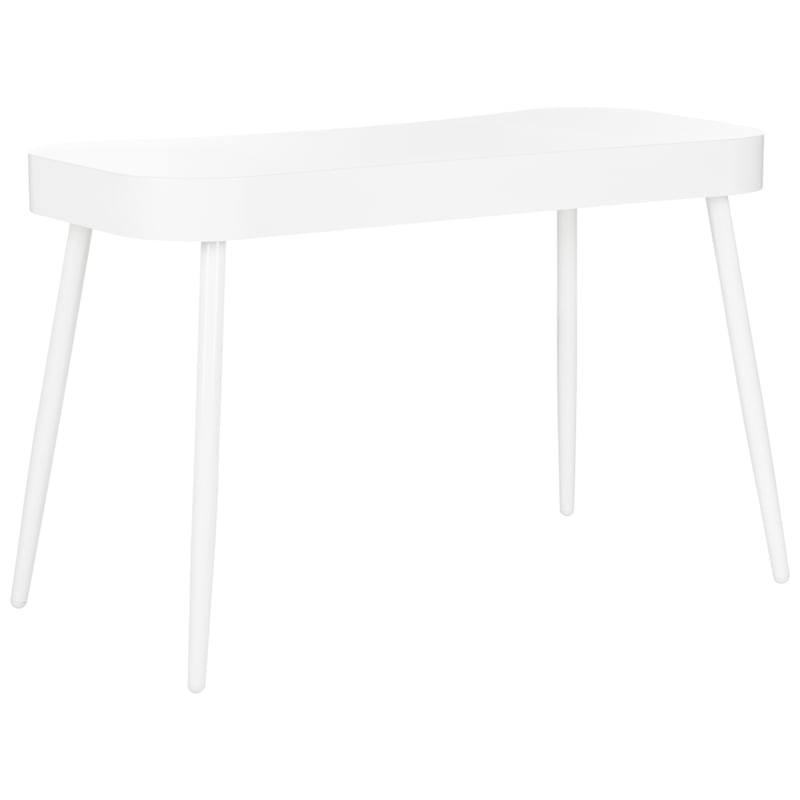 Pemberly Row Contemporary Wood and Iron Desk in White Finish