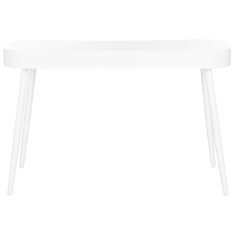 Pemberly Row Contemporary Wood and Iron Desk in White Finish