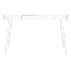 Pemberly Row Contemporary Wood and Iron Desk in White Finish
