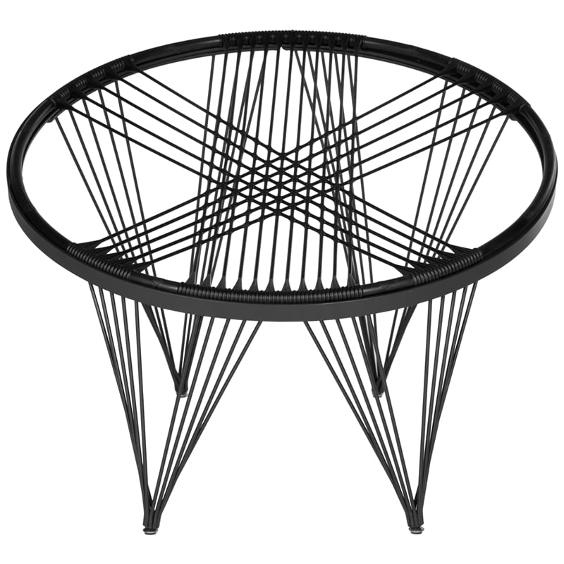 Pemberly Row Contemporary Iron/Silicone Chair in Black Finish