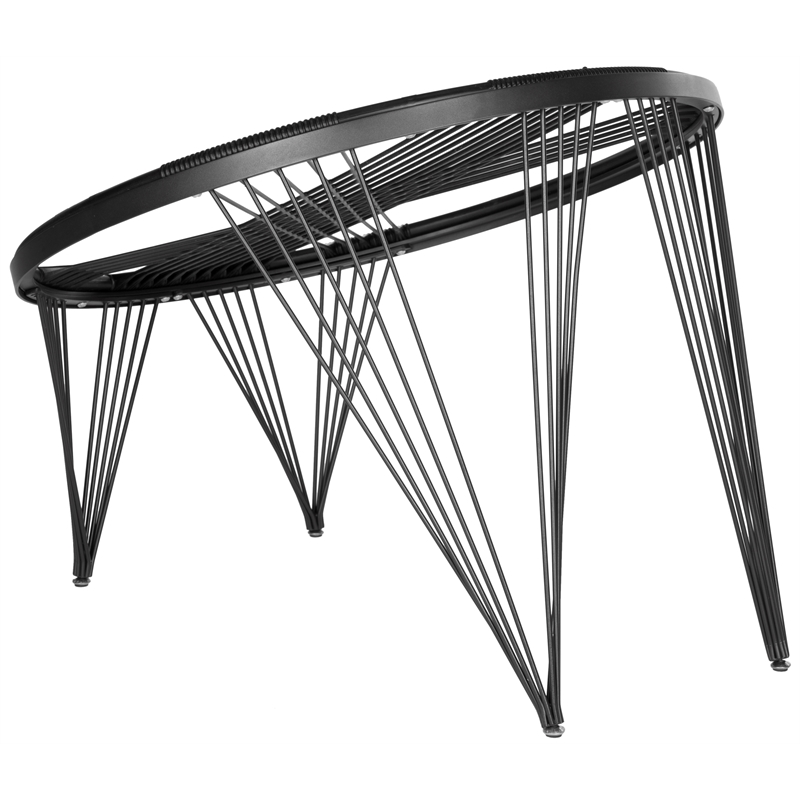 Pemberly Row Contemporary Iron/Silicone Chair in Black Finish