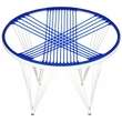 Pemberly Row Contemporary Iron/Silicone Chair in Blue & White