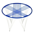 Pemberly Row Contemporary Iron/Silicone Chair in Blue & White