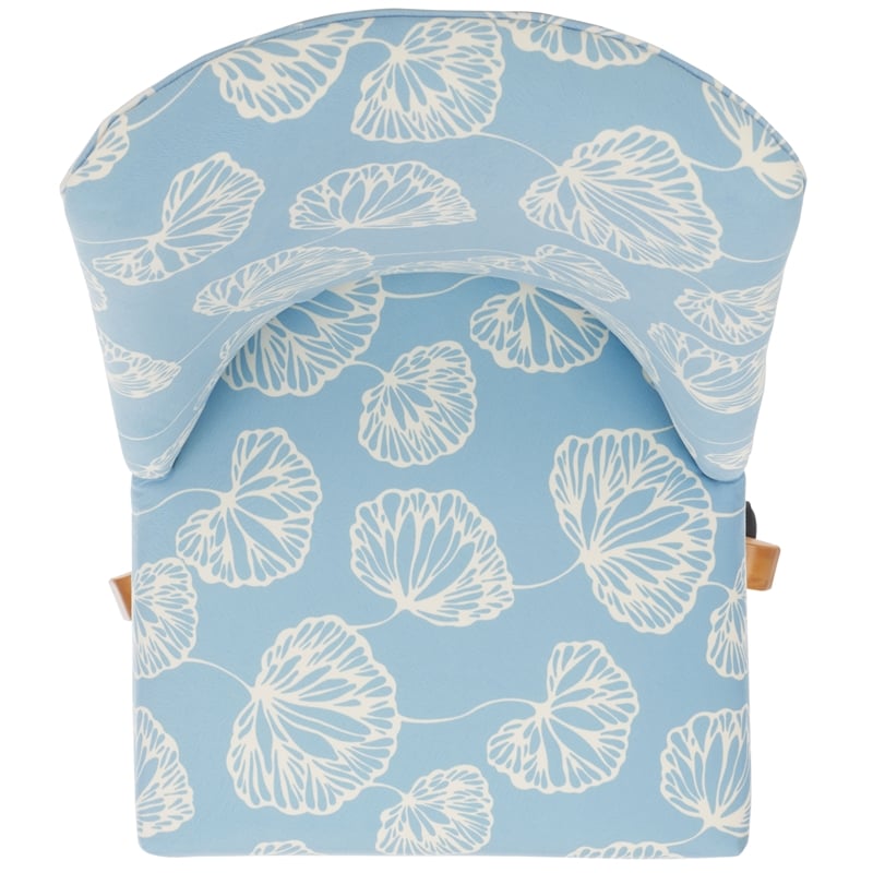 Pemberly Row Contemporary Wood and Metal Desk Chair in White / Blue