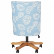 Pemberly Row Contemporary Wood and Metal Desk Chair in White / Blue