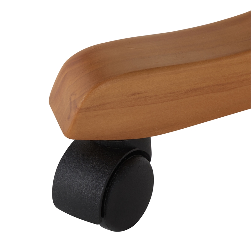 Pemberly Row Contemporary Wood and Metal Desk Chair in White / Blue