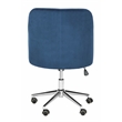Pemberly Row Wood and Metal Tufted Swivel Office Chair inNavy/Chrome