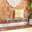 Pemberly Row Traditional Powder Coated Iron Bench in Green Finish
