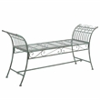 Pemberly Row Traditional Powder Coated Iron Bench in Green Finish