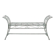 Pemberly Row Traditional Powder Coated Iron Bench in Green Finish