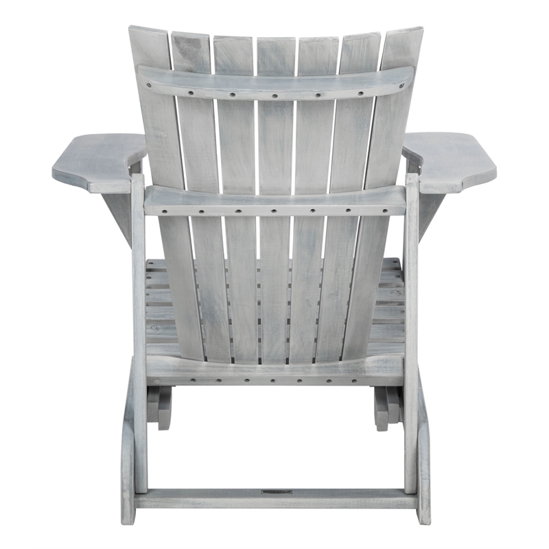 Pemberly Row Farmhouse Wood Adirondack Chair in Ash/Gray Finish