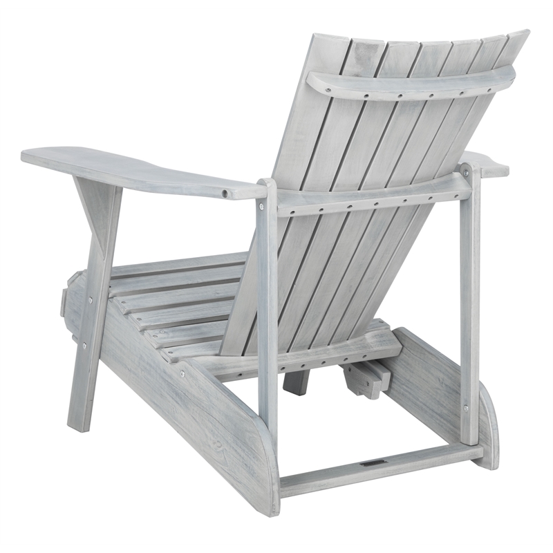 Pemberly Row Farmhouse Wood Adirondack Chair in Ash/Gray Finish