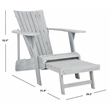 Pemberly Row Farmhouse Wood Adirondack Chair in Ash/Gray Finish