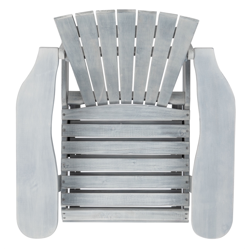 Pemberly Row Farmhouse Wood Adirondack Chair in Ash/Gray Finish