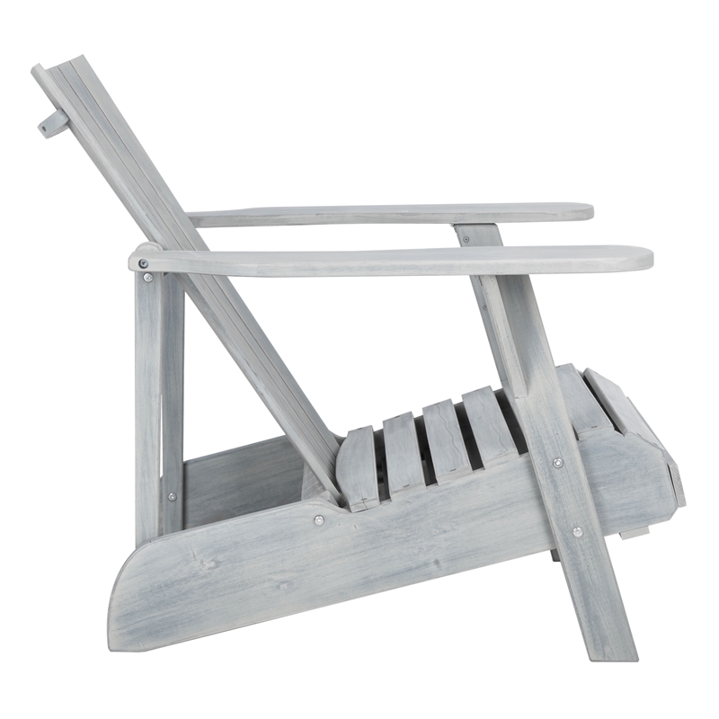 Pemberly Row Farmhouse Wood Adirondack Chair in Ash/Gray Finish