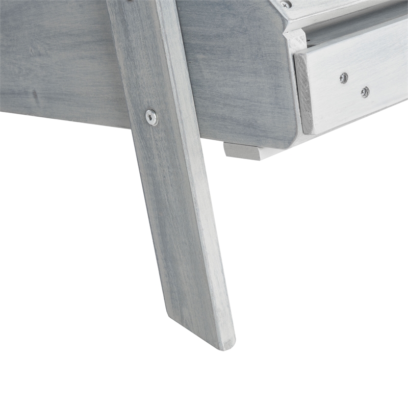 Pemberly Row Farmhouse Wood Adirondack Chair in Ash/Gray Finish