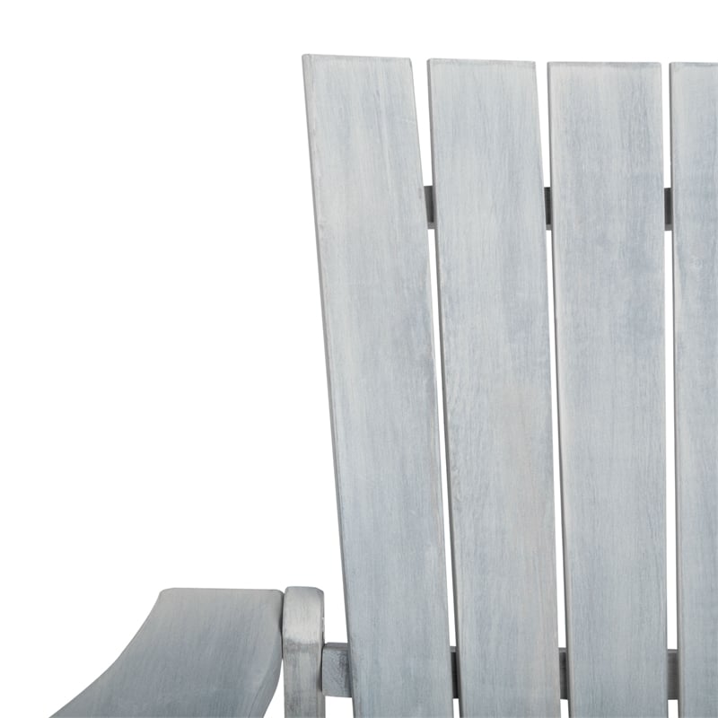 Pemberly Row Farmhouse Wood Adirondack Chair in Ash/Gray Finish