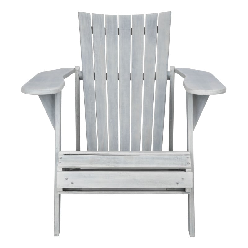 Pemberly Row Farmhouse Wood Adirondack Chair in Ash/Gray Finish