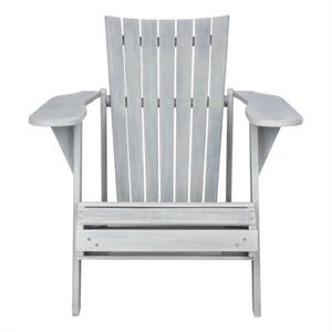 Pemberly Row Farmhouse Wood Adirondack Chair in Ash/Gray Finish