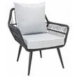 Pemberly Row Coastal Wood and Metal 4Pc Living Set in Black / Gray