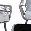Pemberly Row Coastal Wood and Metal 4-Piece Living Set in Gray
