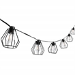 Pemberly Row Metal and Glass Led Outdoor String Light in Black
