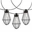 Pemberly Row Metal and Glass Led Outdoor String Light in Black