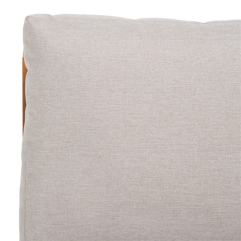 Pemberly Row Acacia Wood and Polyester Lounge Chairs Set of 2 in Natural / Gray