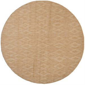 Pemberly Row Contemporary 5'3&quot Round Versatile Area Rug in Natural Tones